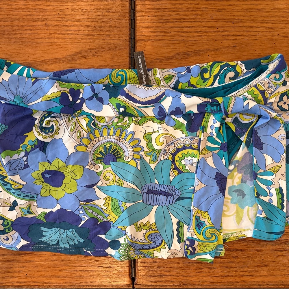 Tommy Bahama Blue and Green Floral Bathing Suit Bottom